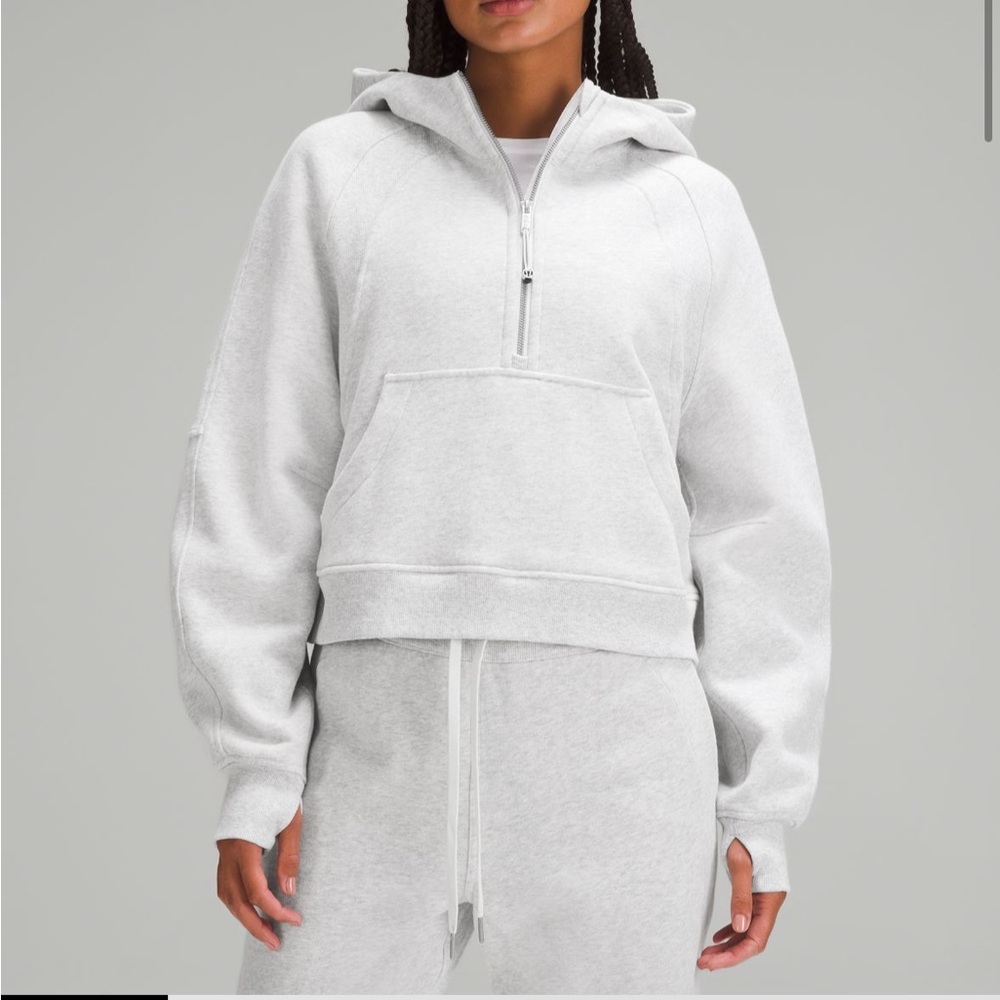 Lululemon Scuba oversized half zip in Heathered core ultra light grey. Size xs/s